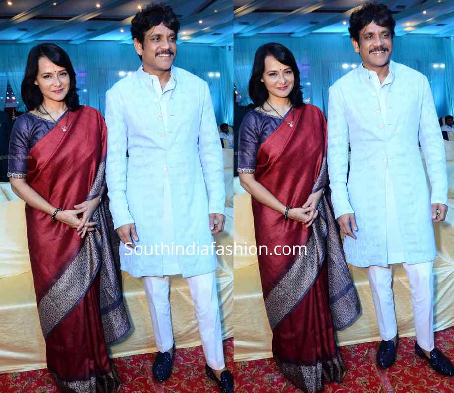 nagarjuna and amala akkineni at a wedding reception