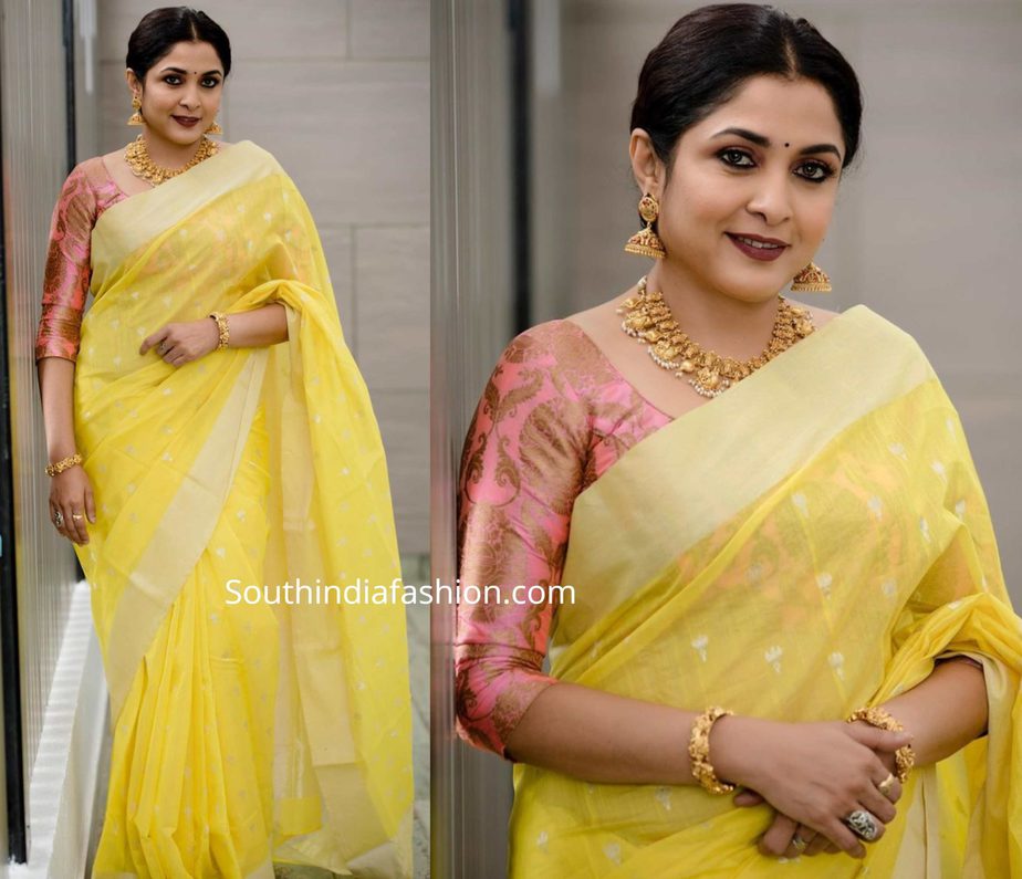 [Image: ramya-krishnan-in-yellow-saree-at-queen-...meet-1.jpg]