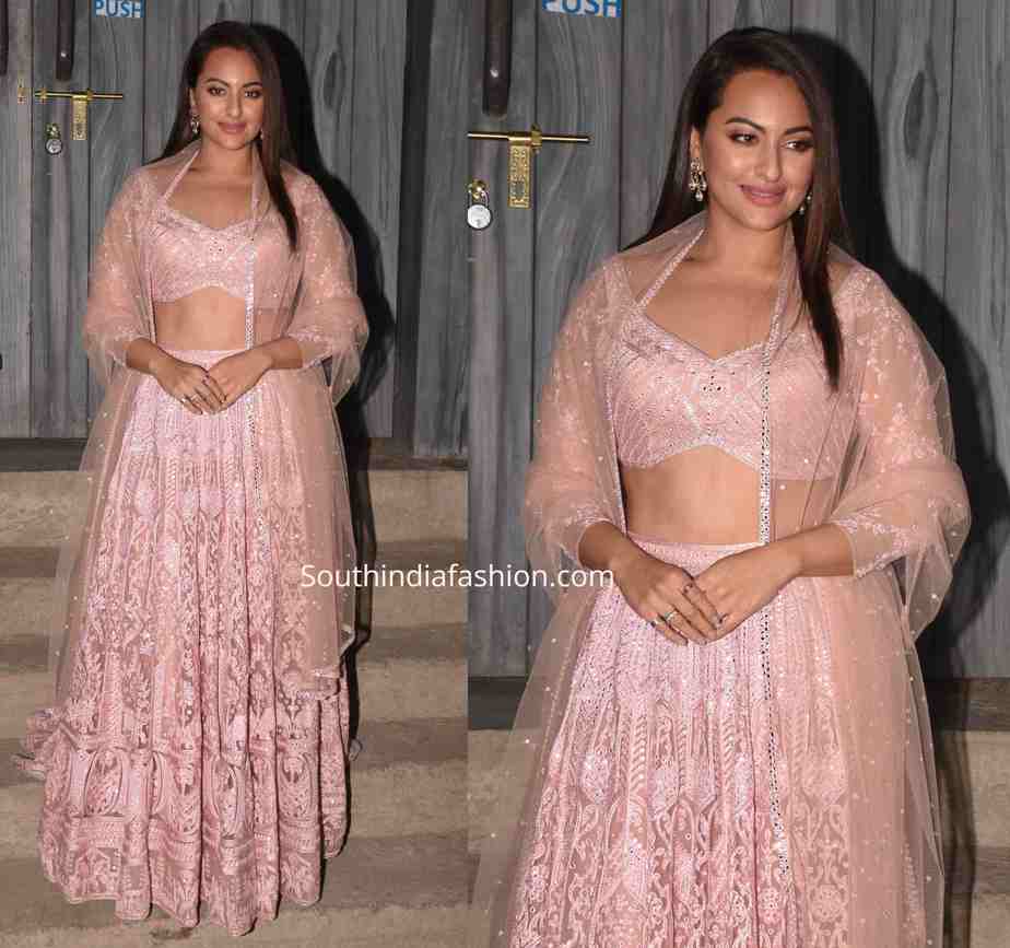 sonakshi sinha pink lehenga dabangg 3 promotions bigg boss (1)