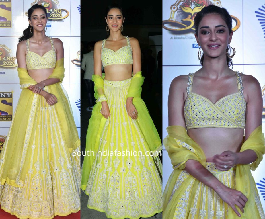 ananya panday in yellow lehenga at umang police show 2020