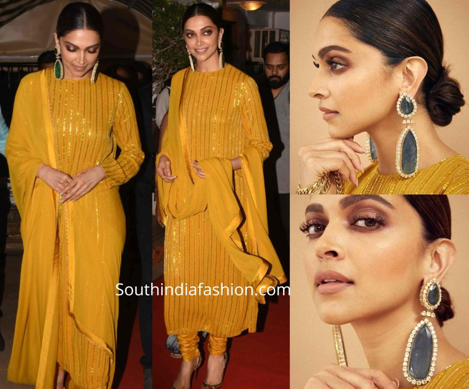 deepika padukone in yellow salwar kameez by sabyasachi (1)