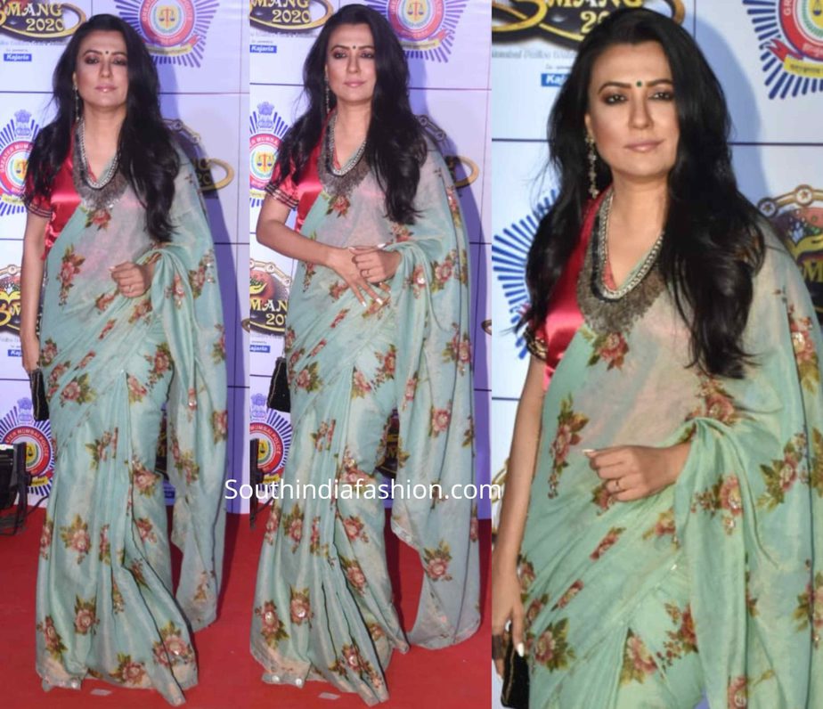 mini mathur in floral saree at umang police show