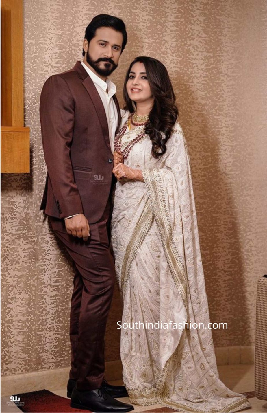 Actress Bhama and Arun's Wedding Reception – South India Fashion