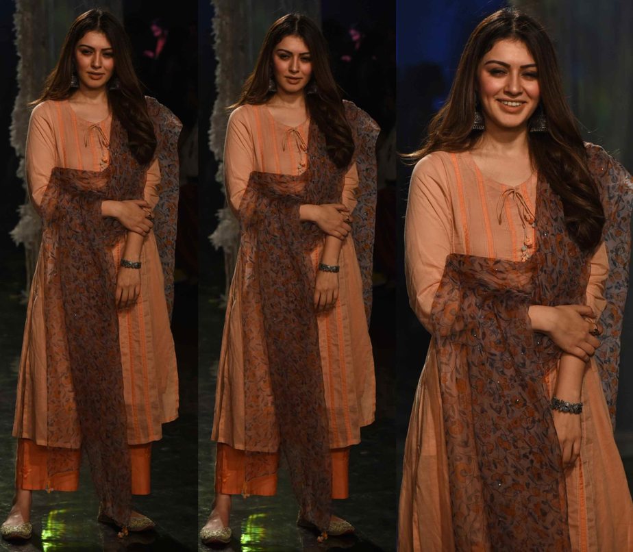 hansika in kurta palazzo seuit at lakme fashion week 2020