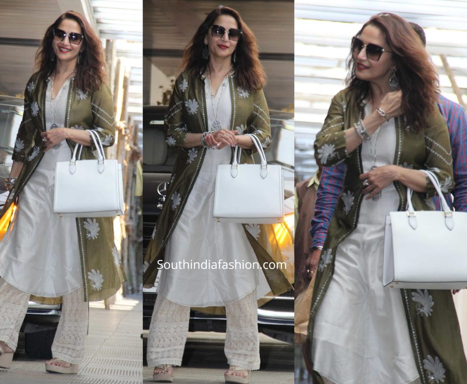 madhuri dixit in a palazzo suit with jacket