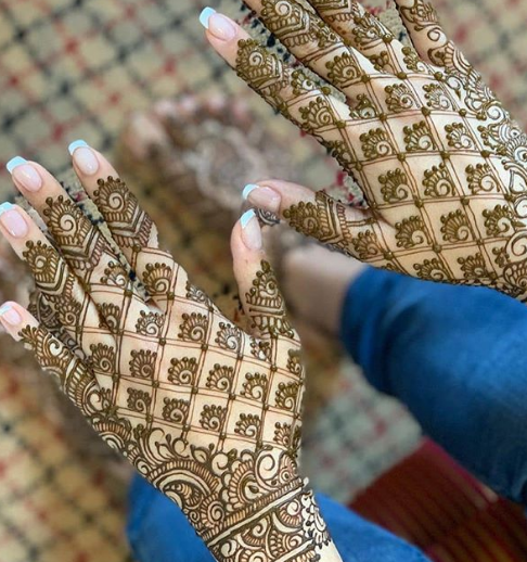 mesh henna design for hands