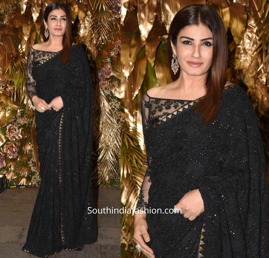 black saree for wedding party