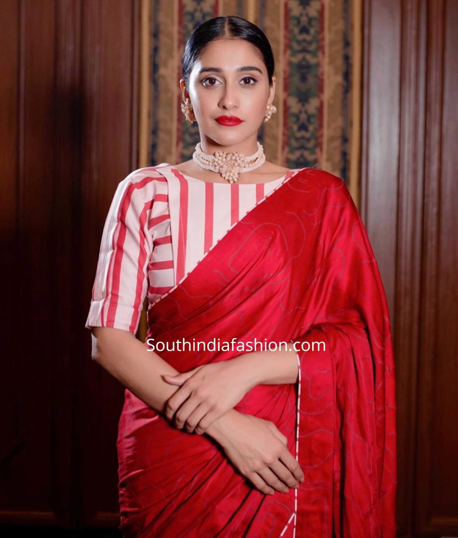 wedding reception saree look
