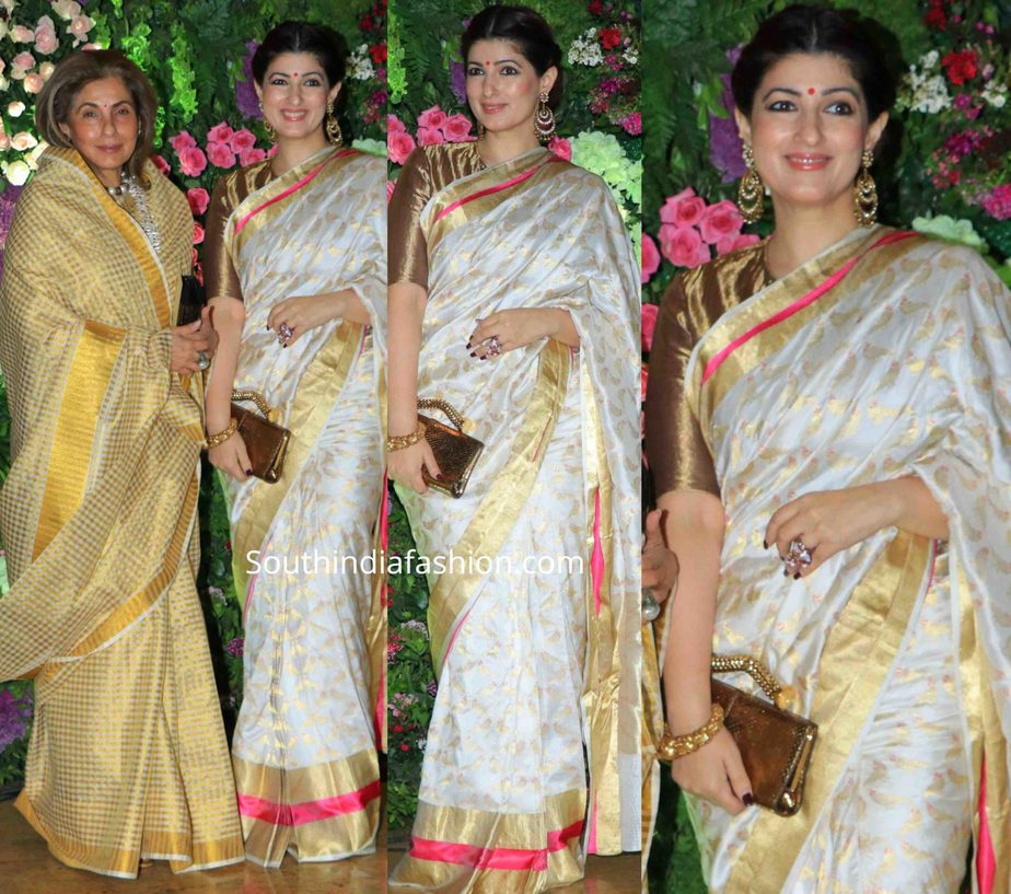 twinkle khanna and dimple kapadia at at armaan jain wedding reception