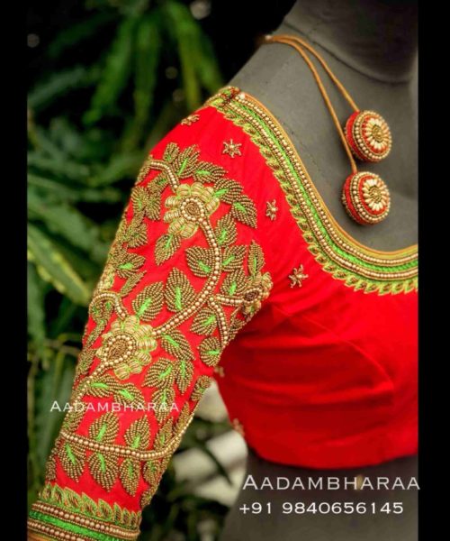 bridal pattu saree blouse designs (2)