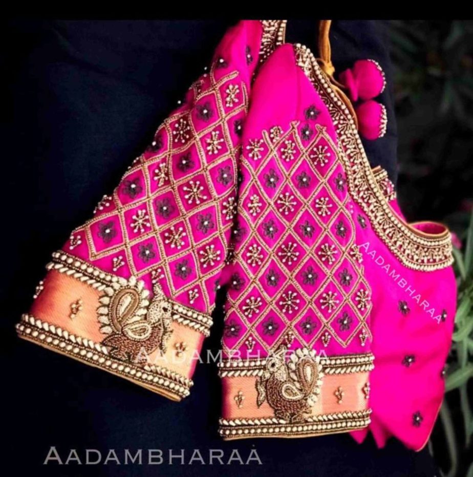 Simple hand best sale work blouse designs