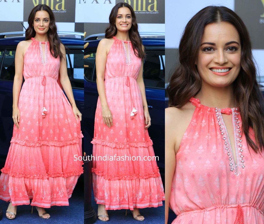 dia mirza in pink maxi dress by anita dongre grass root