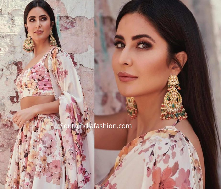 katrina kaif white floral lehenga