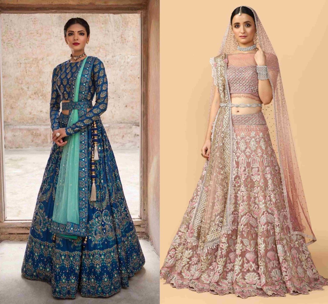 lehenga net dupatta style