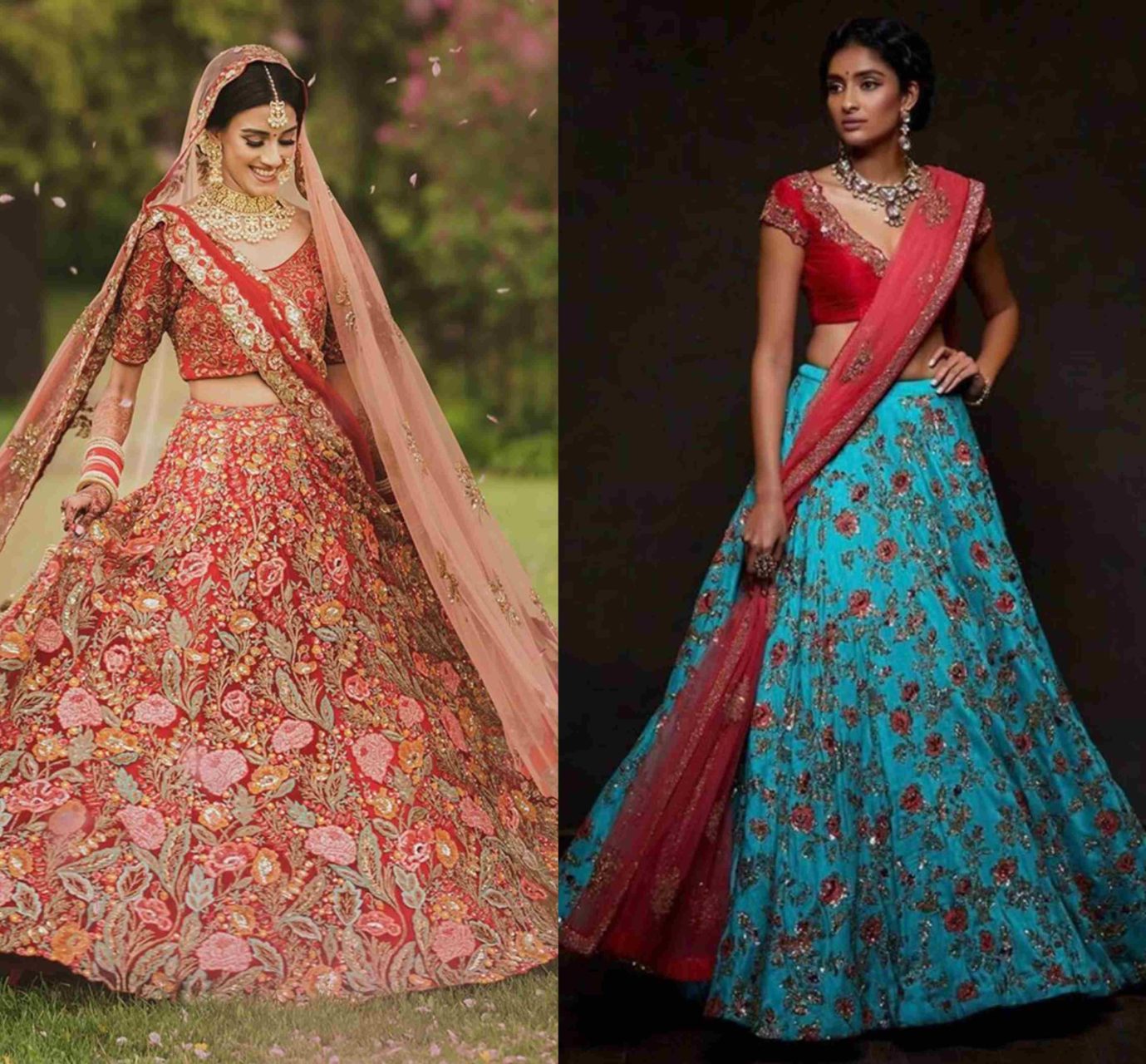 lehenga net dupatta style
