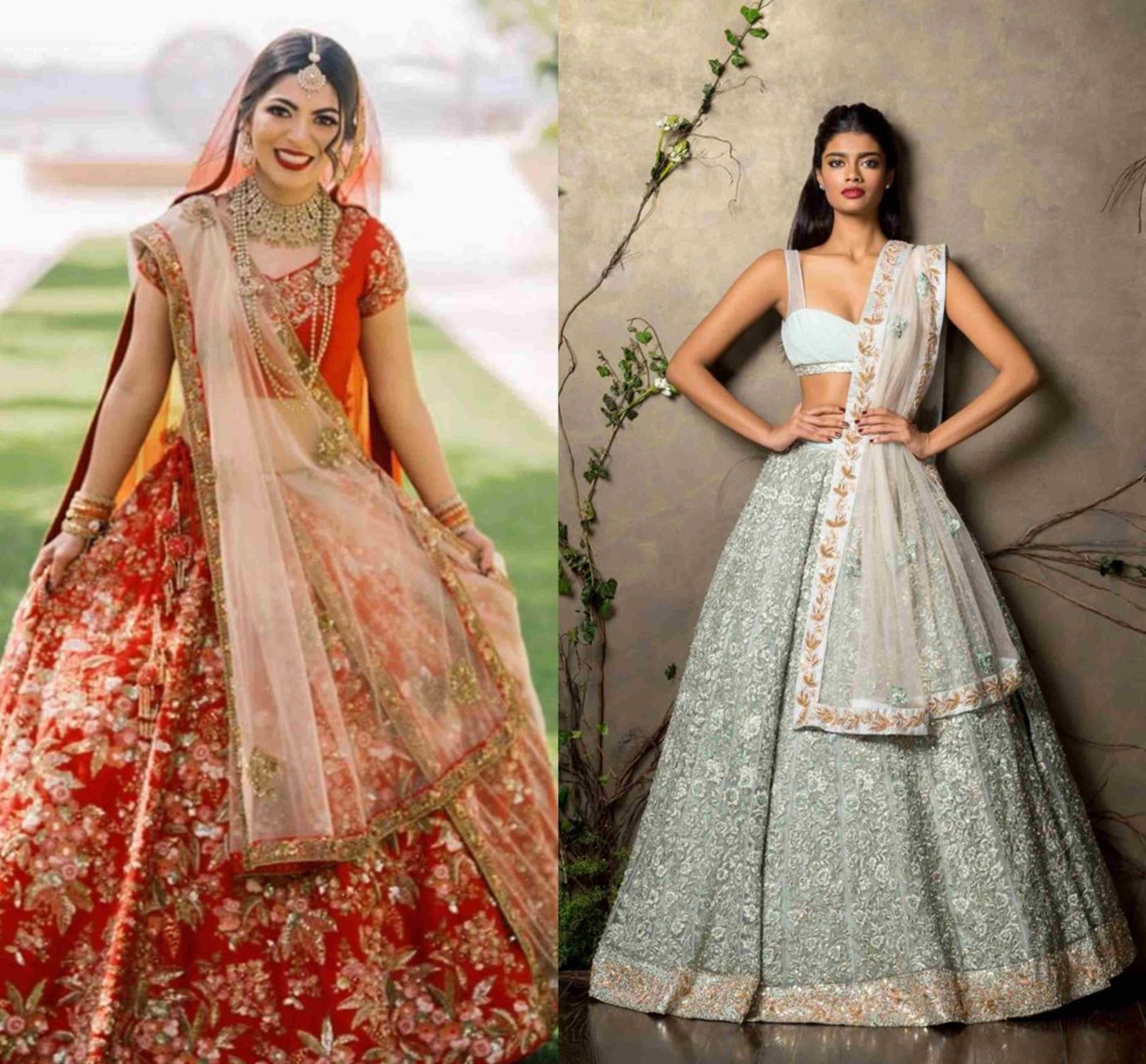 ways of draping lehenga dupatta