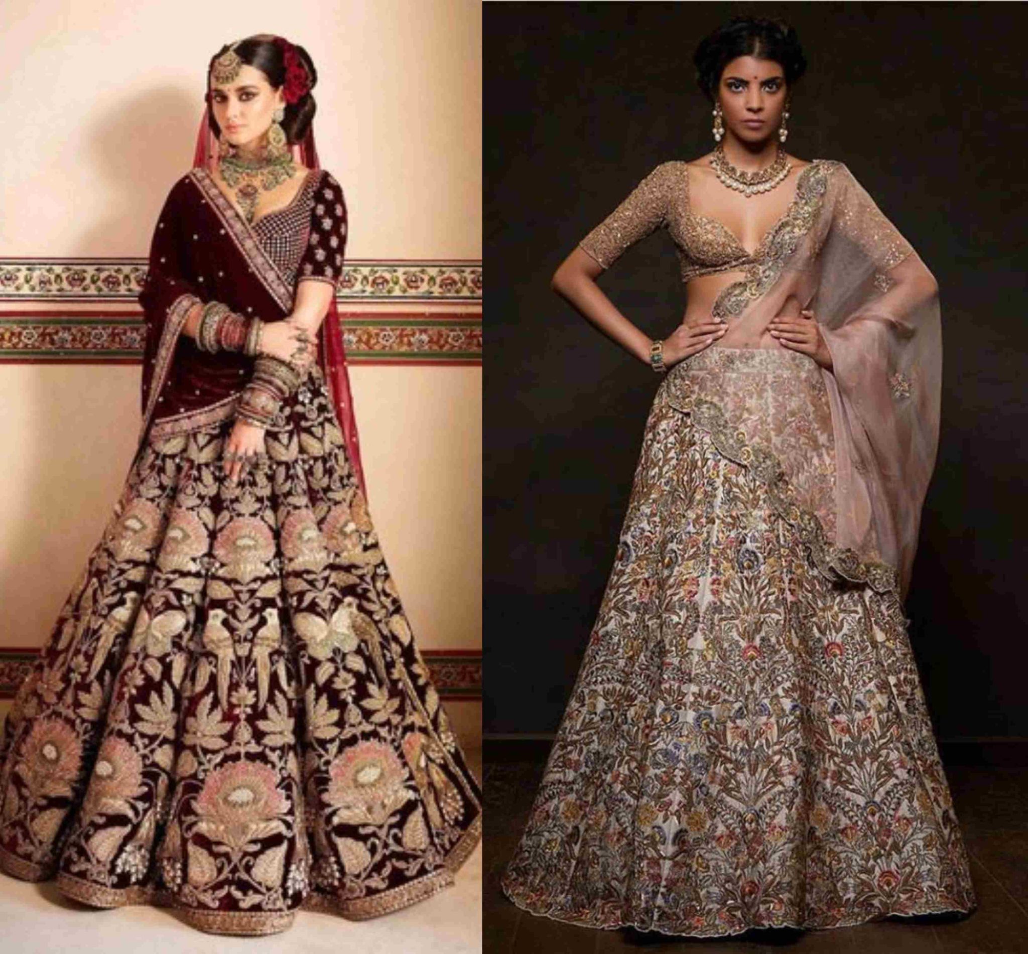 lehenga net dupatta style
