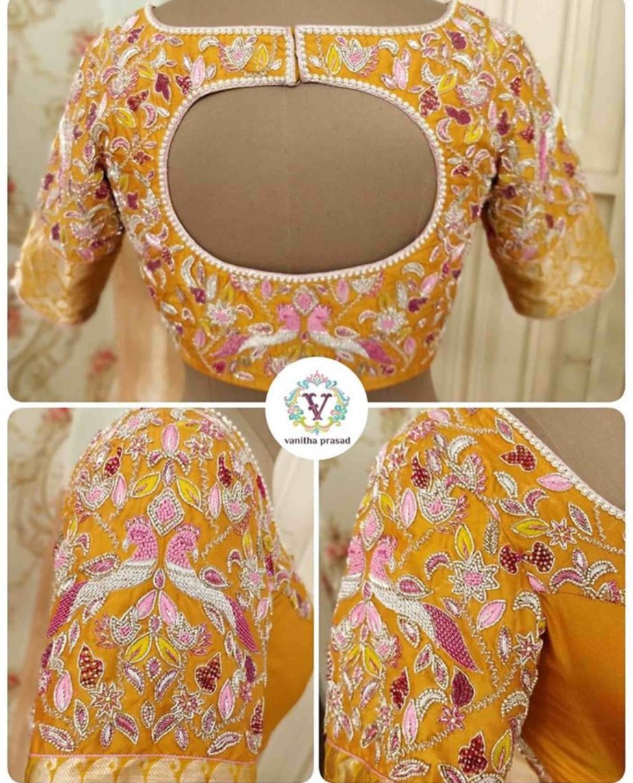 latest maggam work blouse designs for pattu sarees
