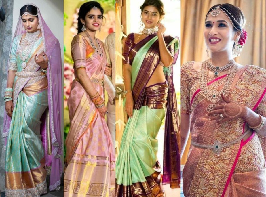 pastel color kanjivaram sarees for weddings