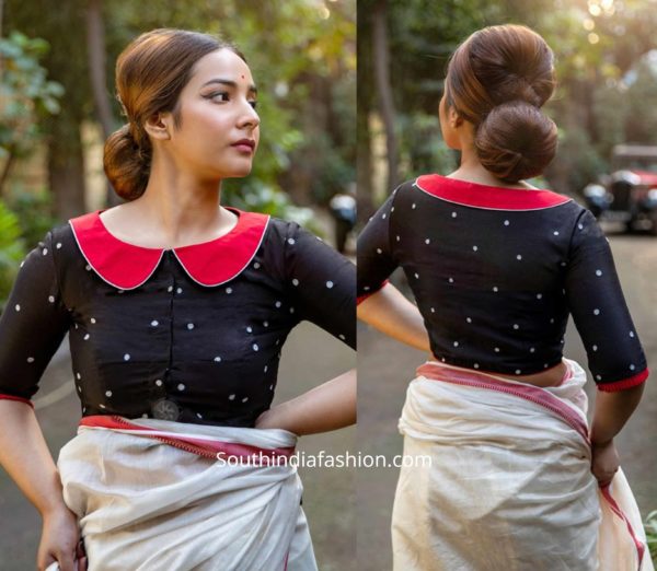 retro saree blouse designs