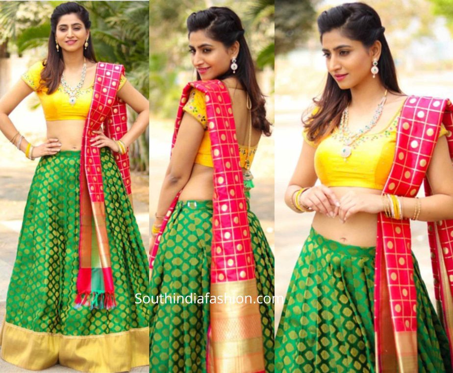 varshini sounderajan lehenga ugadi tv show