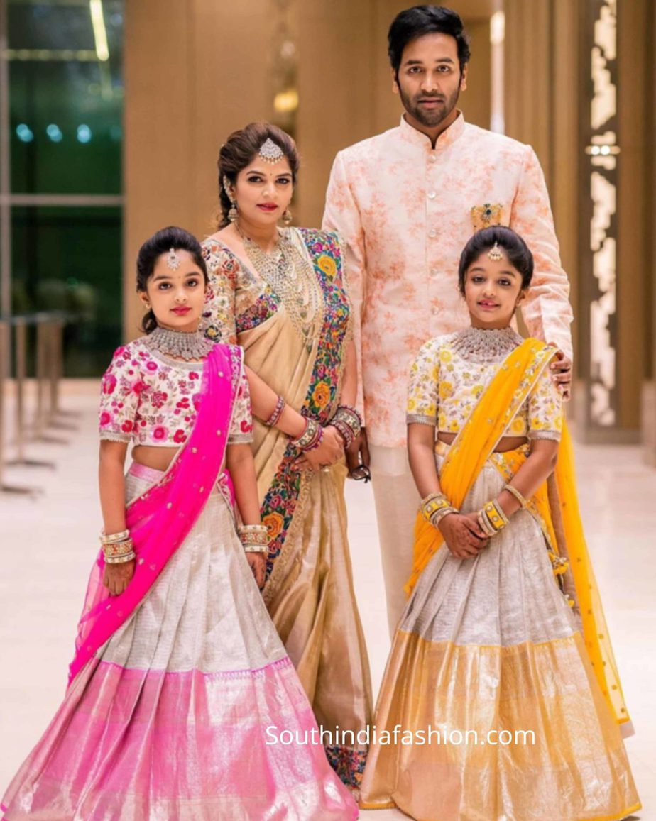 viranica manchu family in ethnic wear at a wedding