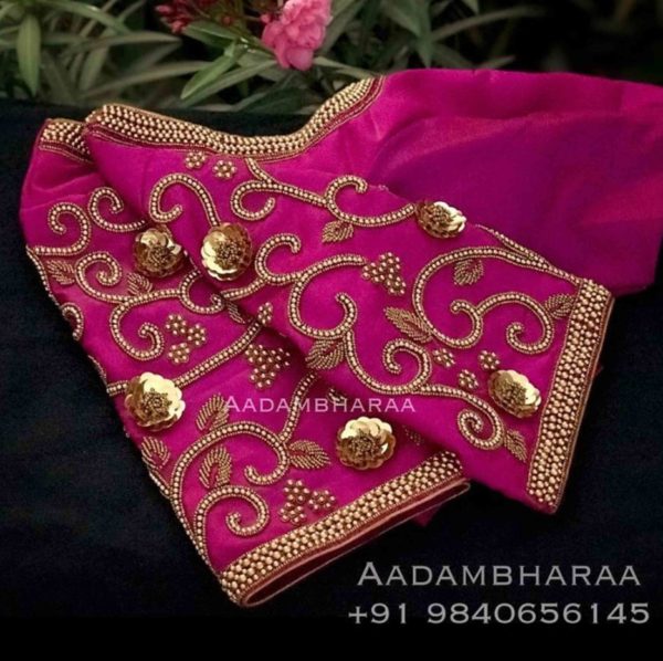 20 Beautiful Work Blouse Designs For Silk Sarees! – South India Fashion