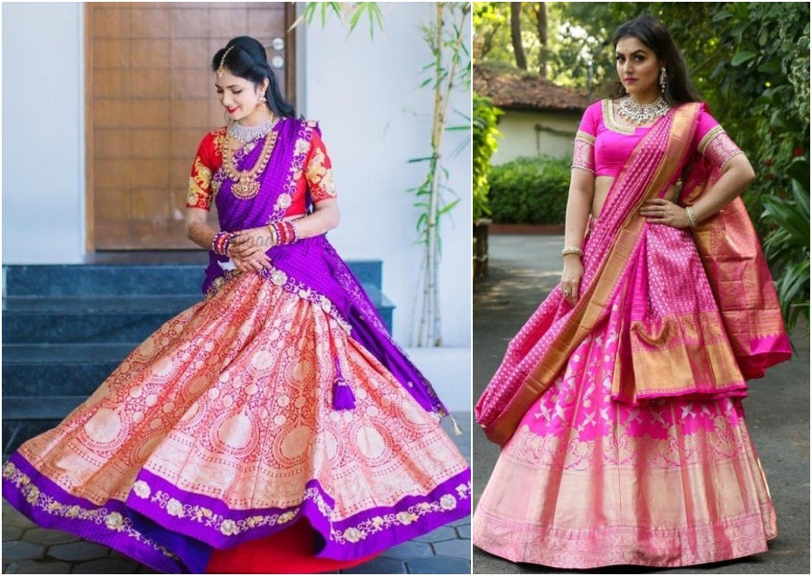 Pattu Lehengas And Half Saree That You Can Consider Picking For your D-Day