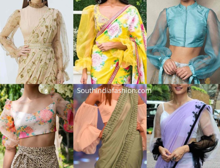 balloon sleeves blouse designs for sarees (15)