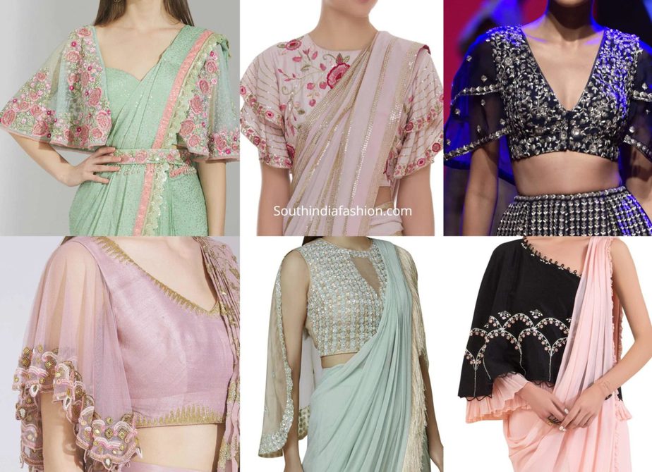 designer cape blouse designs for sarees and lehengas