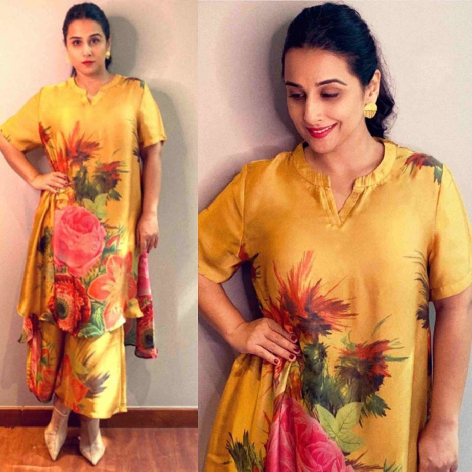 VIDYA BALAN YELLOW KURTA PALAZZO