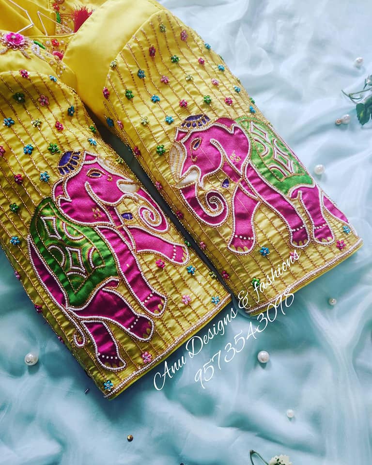 latest pattu saree blouse designs 2020 for silk sarees (27)