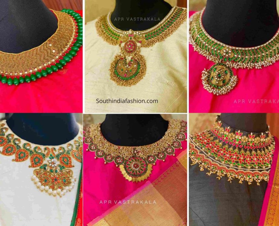 necklace design blouses for sarees