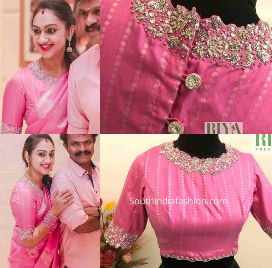 preetha hari pink blouse