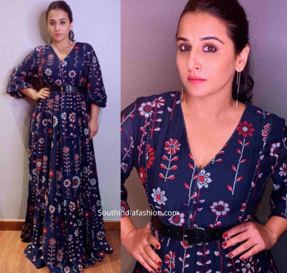 vidya balan navy blue maxi dress