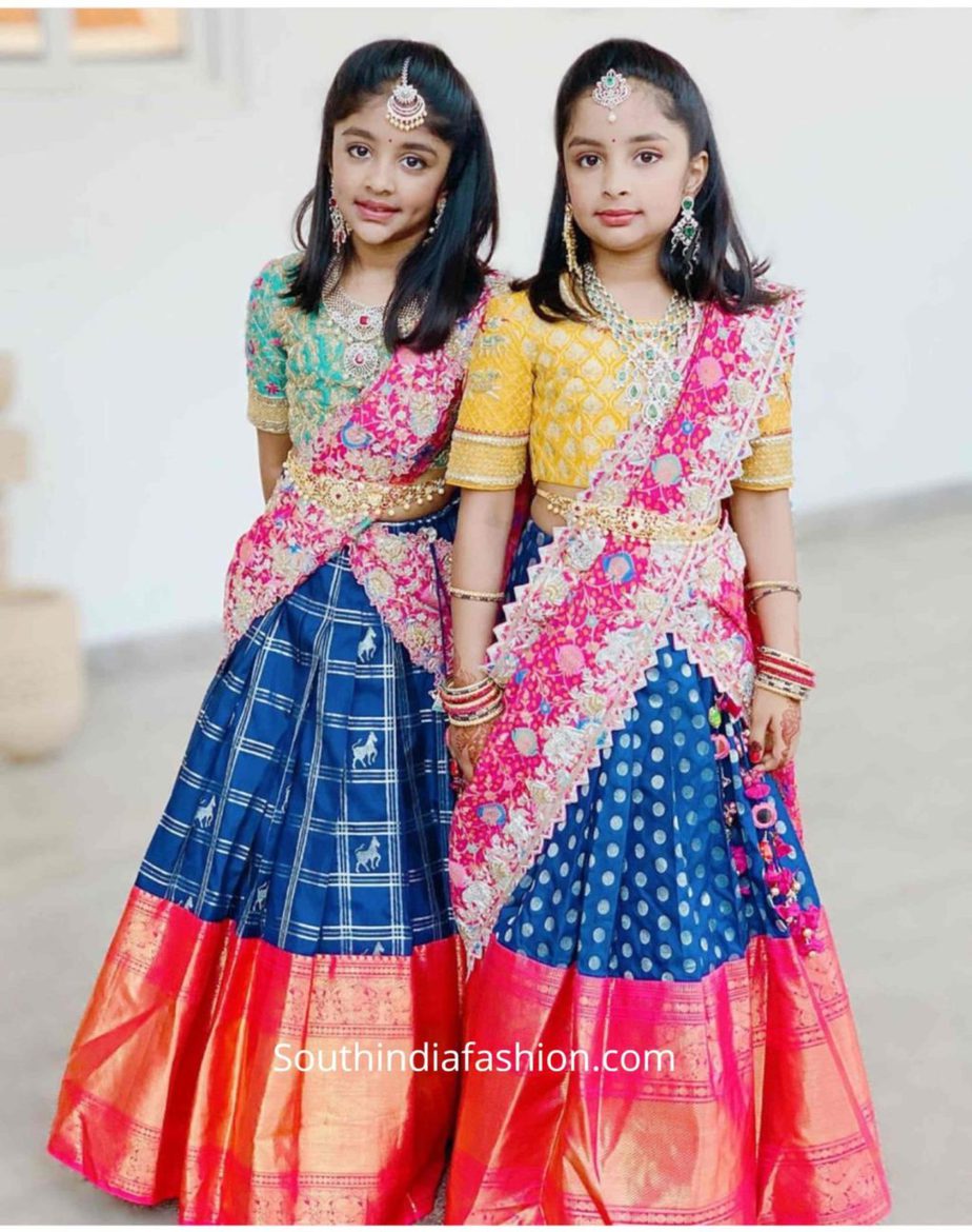 viranica manchu daughters pattu half sarees