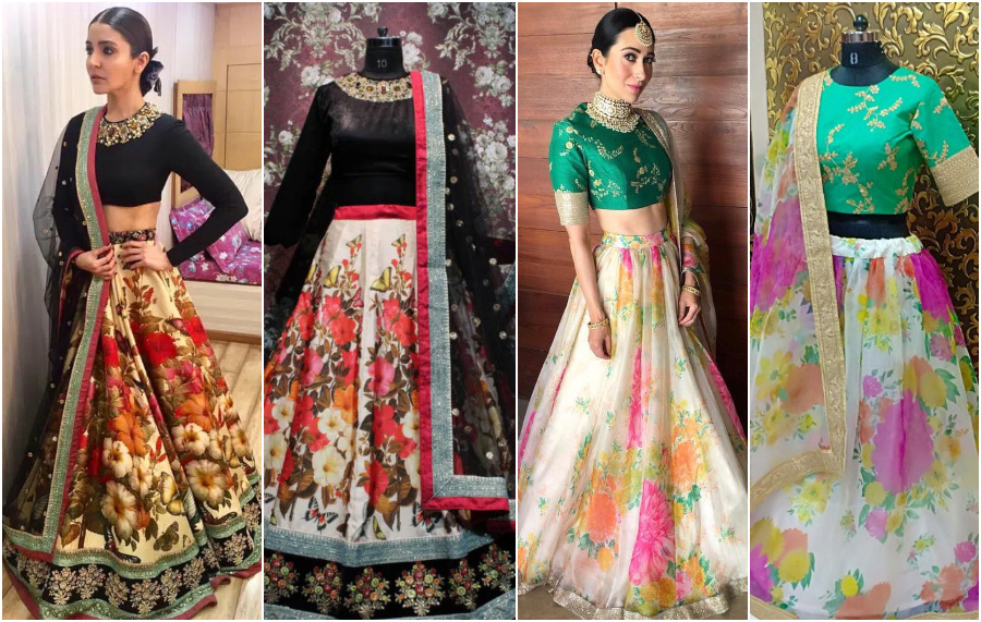 Buy KANAKADARA Girl's 100% Puresilk Self Design Lehenga Choli (Color  Pink/Yellow) at Amazon.in