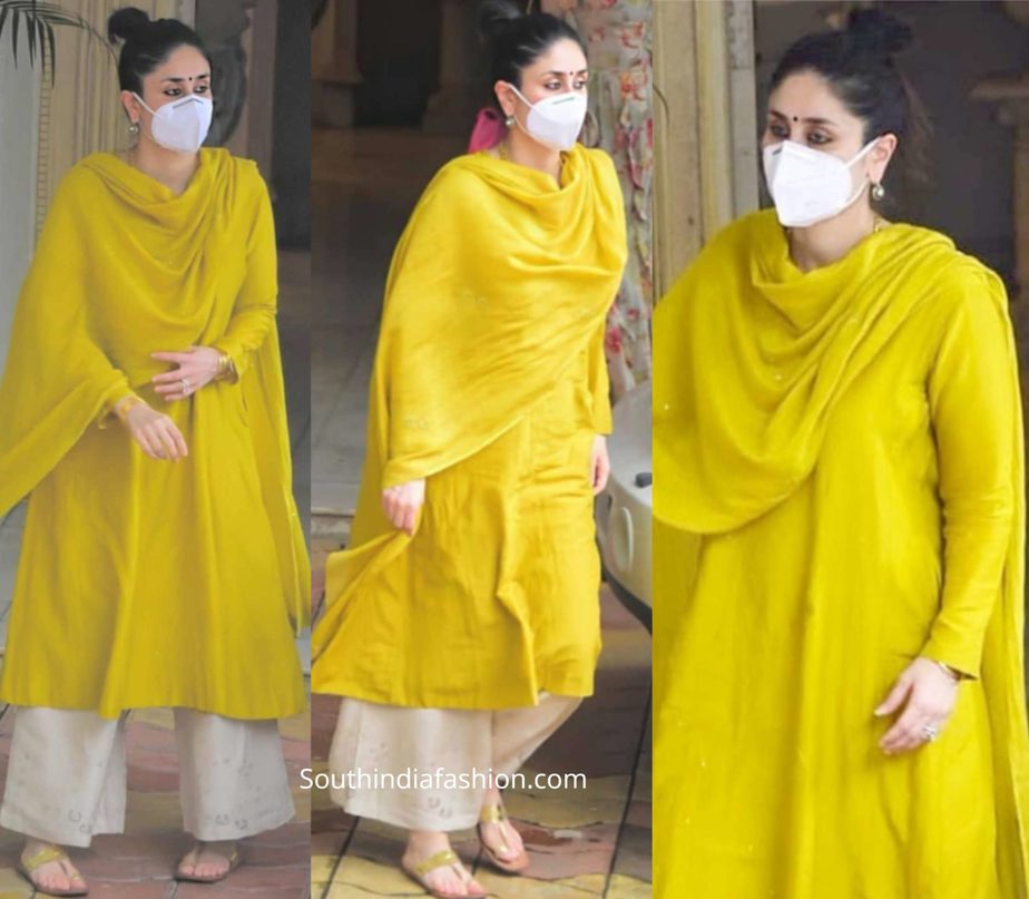 kareena kapoor in yellow kurta set rakhi