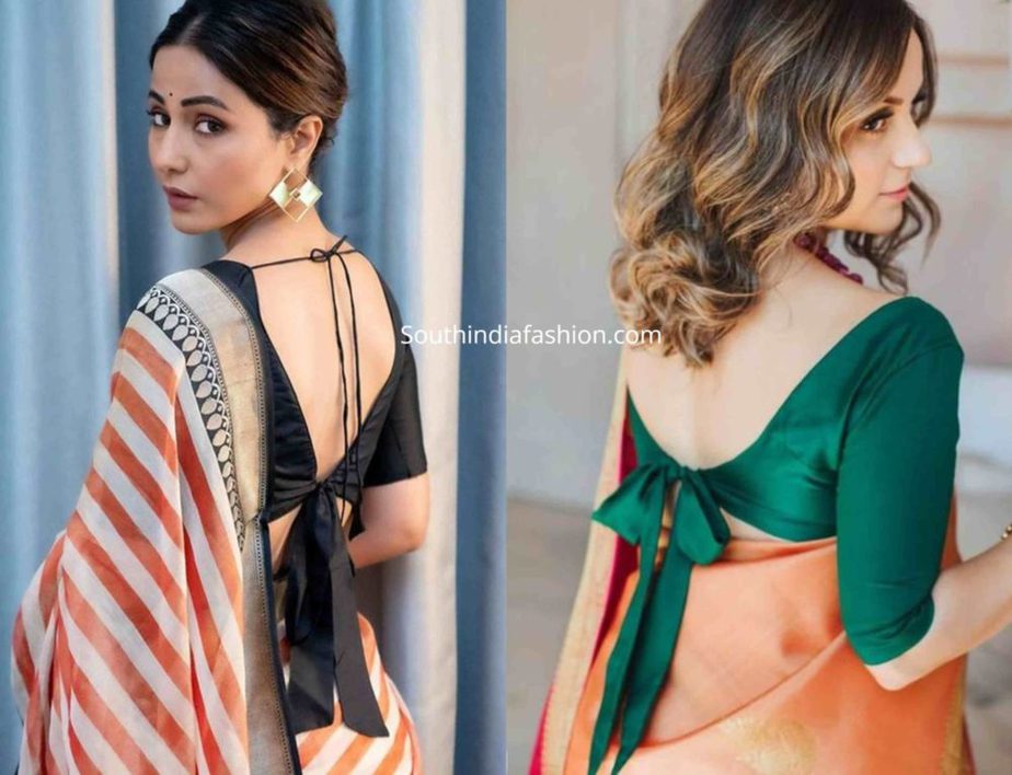 Trendy Bow Back Saree Blouse Designs! – South India Fashion