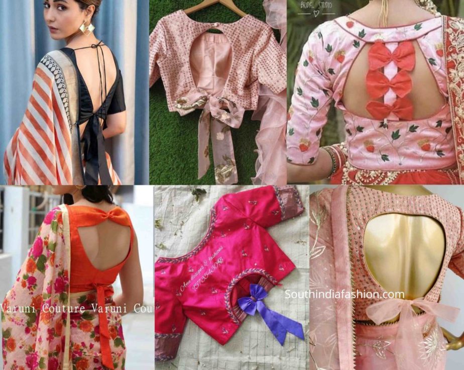 saree blouse with bow on the back 2020