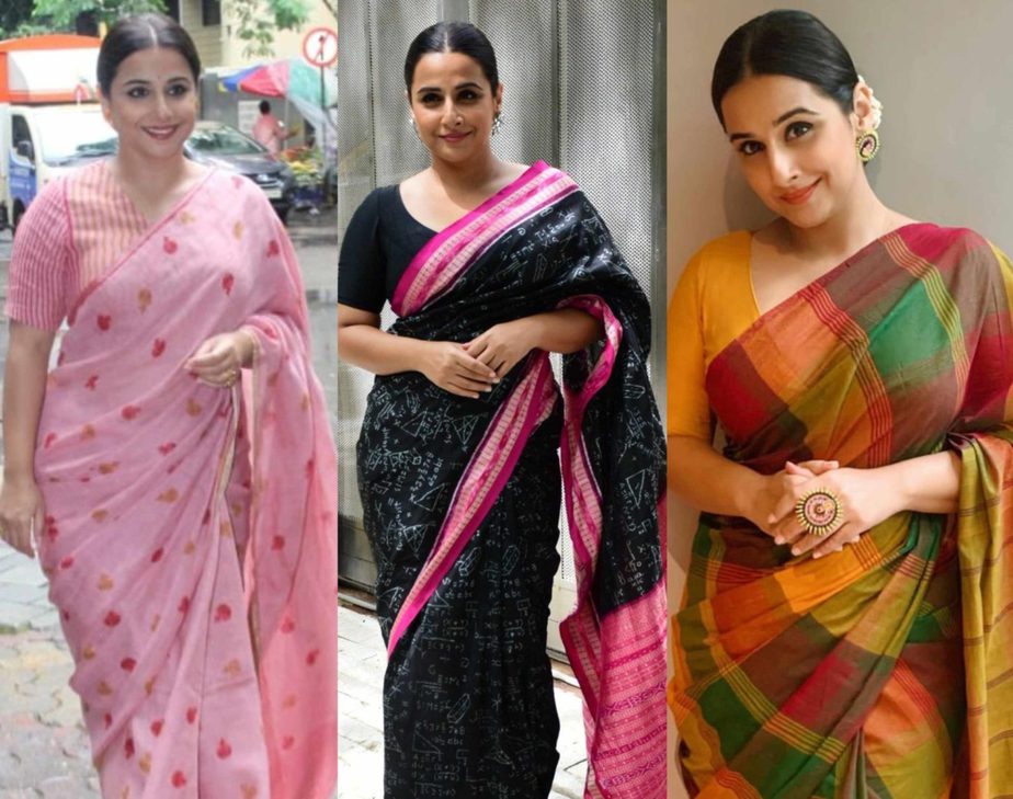 vidya balan sarees shakuntala devi promotions