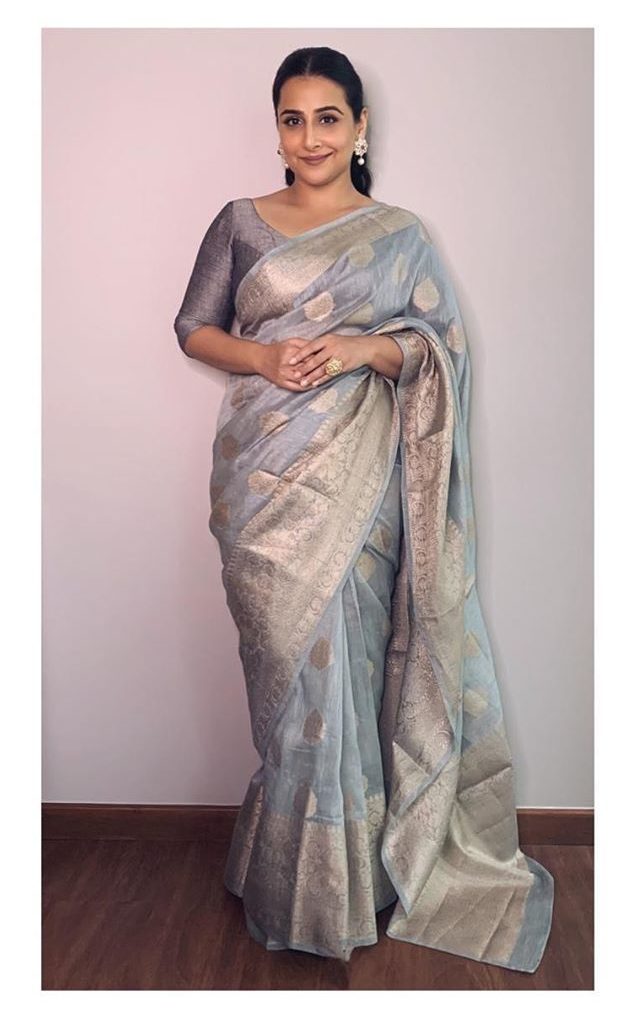 Vidya Balan in chanderi silk