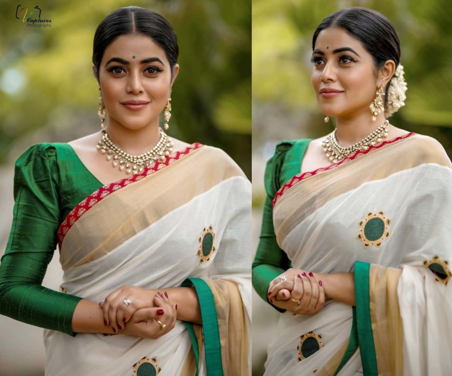 actress poorna in white kerala saree (2)