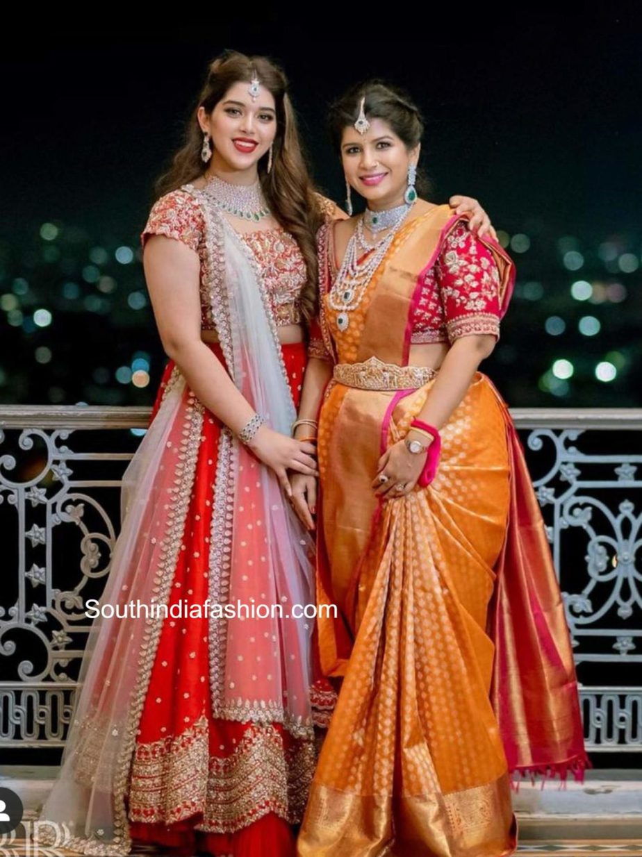 producer nikitha reddy and her daughter aadya at nithin wedding