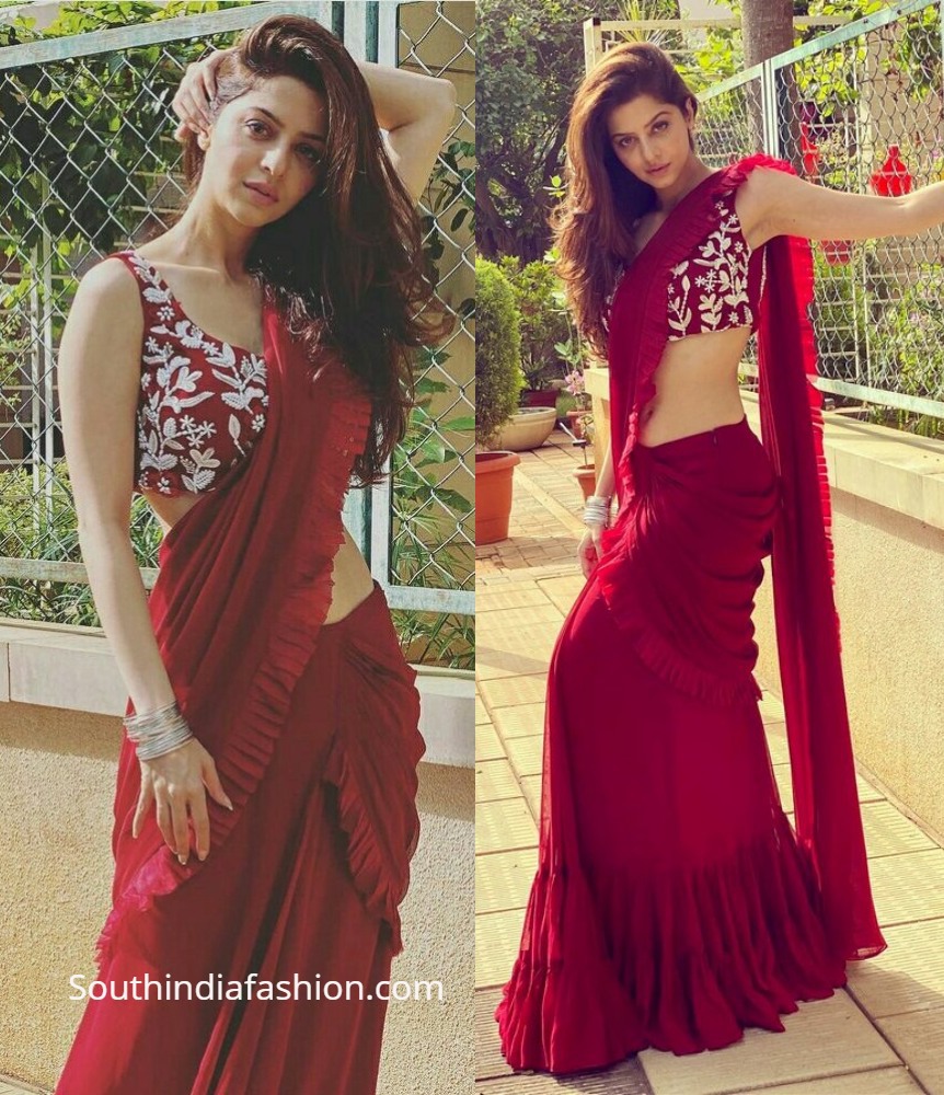 Vedhika's latest look will make you want to invest in a pleated saree