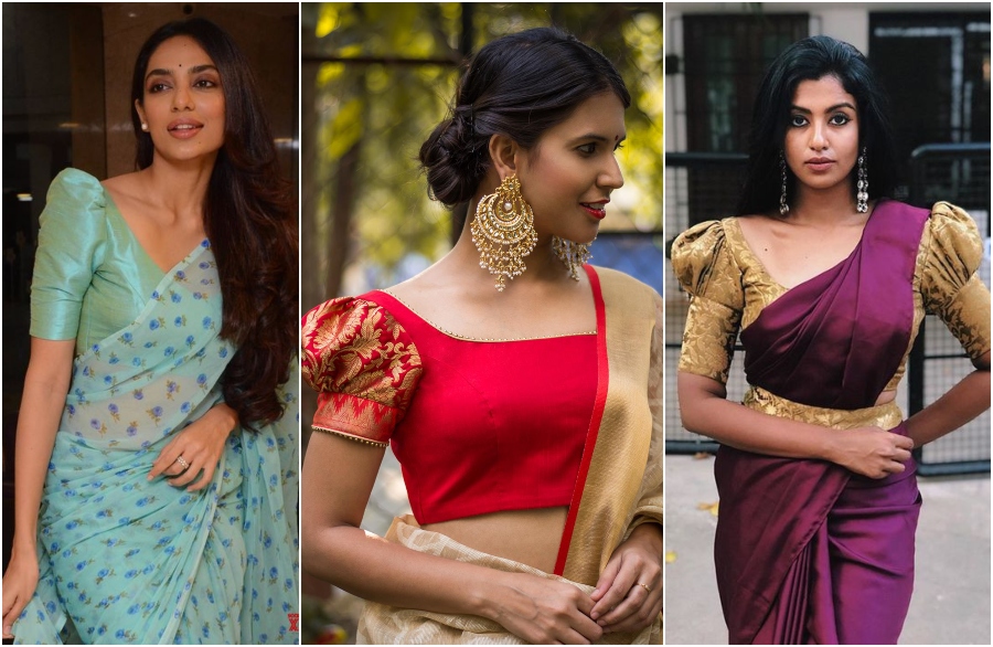 Puff sleeve shop saree blouse online