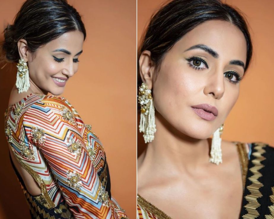 Hina Khan in black sarees