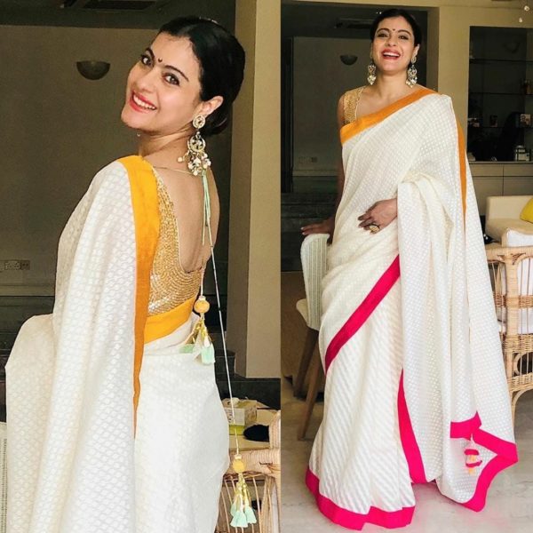 kajol in white saree