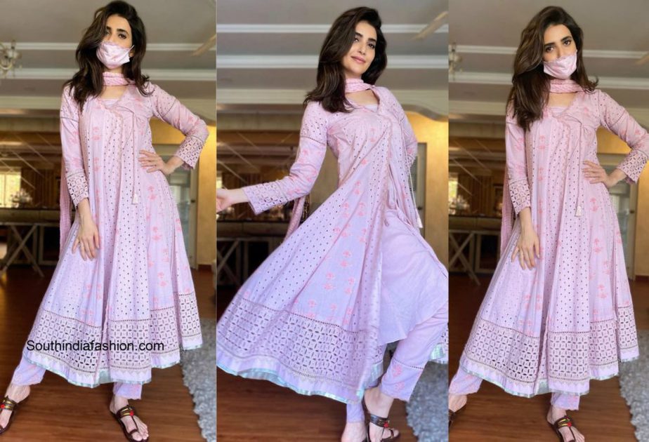 Karishma Tanna in a pink kurta set