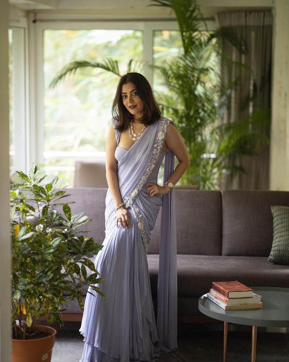 Nisha Aggarwal ups her style game in a pastel purple saree gown!